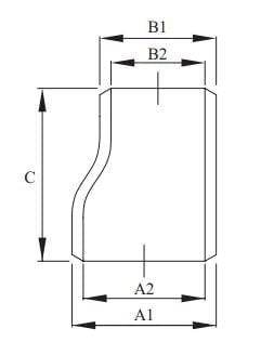 Carbon Steel Butt Weld Eccentric Reducer Standard - Drawing