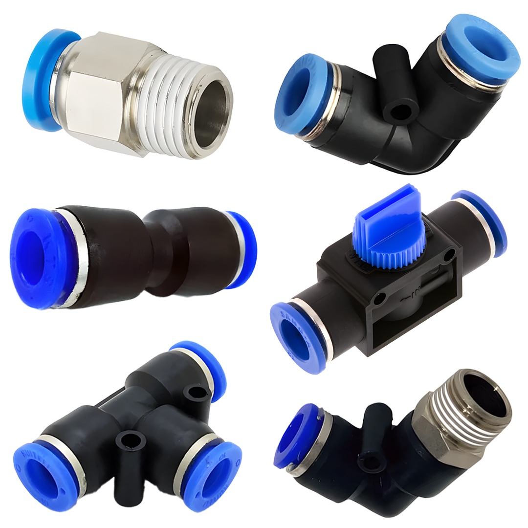 Nylon Metric Tube Push In Air Fittings BSP Thread