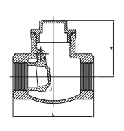 Stainless Steel 316 Non-return Check Valve Swing Female BSP - Drawing